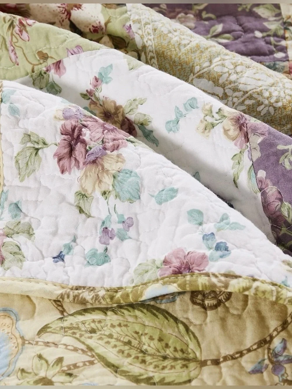 NEW Anthropologie Boho Multicolor Floral Throw Blanket Patchwork Quilt 50